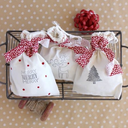 Stamped Christmas Gift Bags