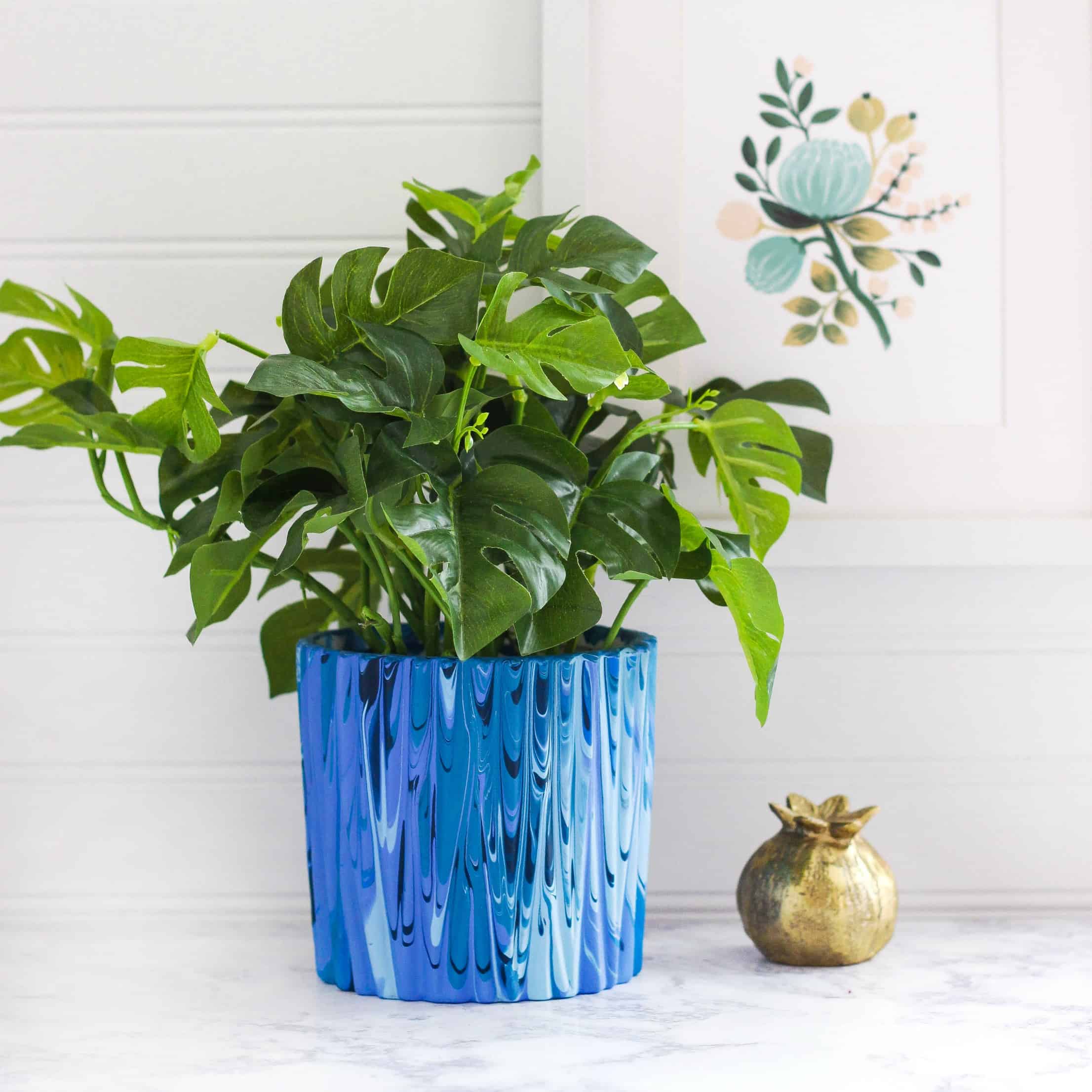 Poured Paint Planter